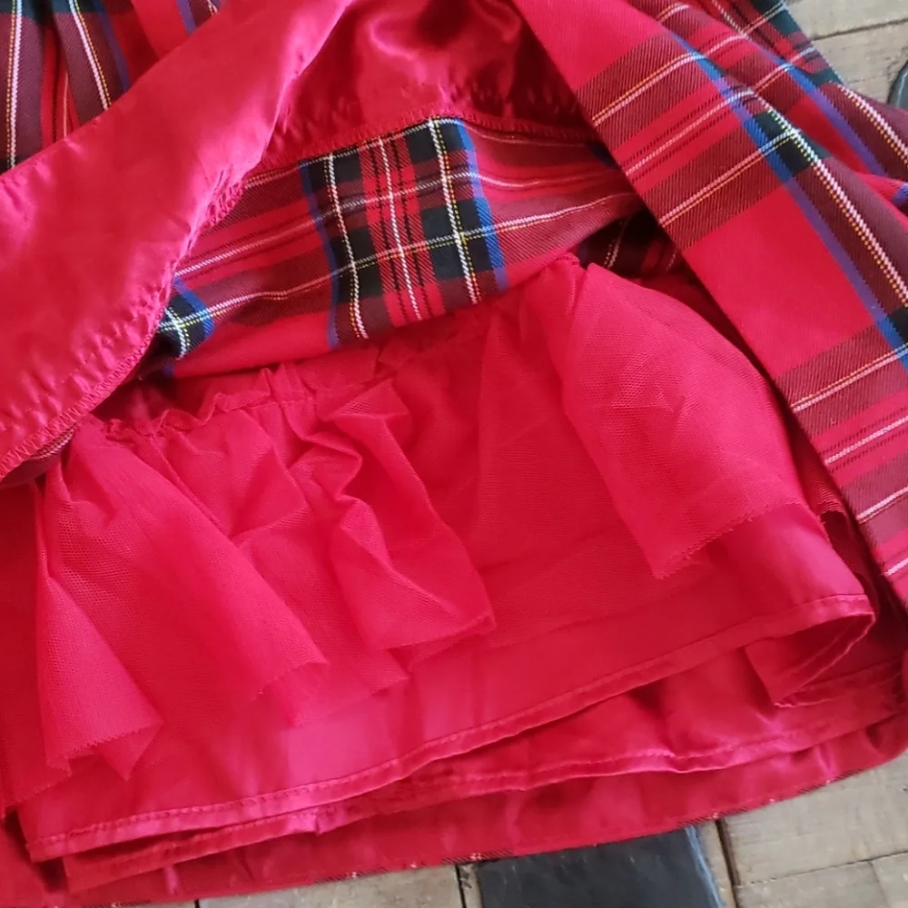 The Children's Place Red Plaid Christmas Dress 4T